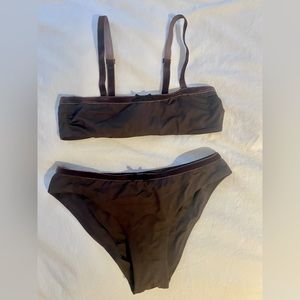 Solid & Striped brown bikini top and bottom set 👙